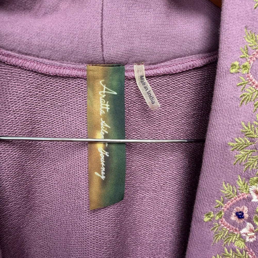 Aratta Juliette Embellished French Terry Kimono One Size Floral Boho‎ Hippie - Picture 8 of 13